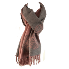 Load image into Gallery viewer, Ladies Cashmere Baby Pink Tree of Life reversable Blanket Scarf