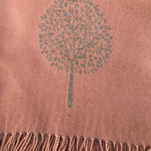 Load image into Gallery viewer, Ladies Cashmere Baby Pink Tree of Life reversable Blanket Scarf