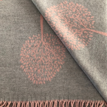 Load image into Gallery viewer, Ladies Cashmere Baby Pink Tree of Life reversable Blanket Scarf