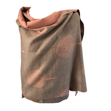 Load image into Gallery viewer, Ladies Cashmere Baby Pink Tree of Life reversable Blanket Scarf