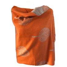 Load image into Gallery viewer, Ladies Cashmere Orange Tree of Life reversable Blanket Scarf