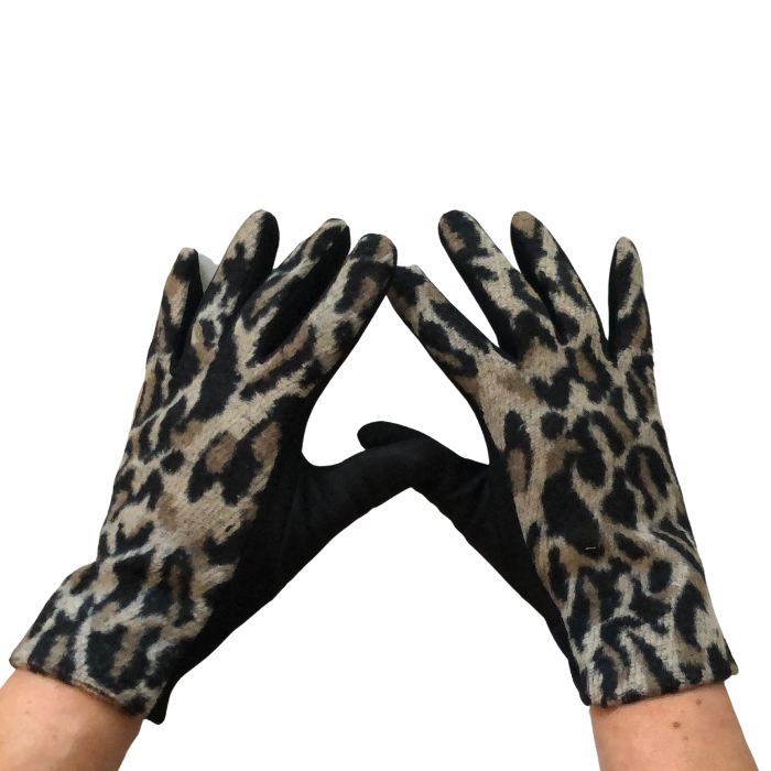 Natural Leopard print super soft ladies gloves G2108