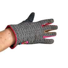Load image into Gallery viewer, Brown herringbone ladies' gloves