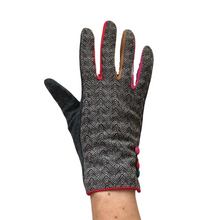 Load image into Gallery viewer, Brown women's herringbone gloves