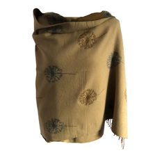 Load image into Gallery viewer, Ladies Cashmere Camel Dandelion reversable Blanket Scarf
