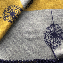 Load image into Gallery viewer, Ladies Cashmere Navy Dandelion reversable Blanket Scarf