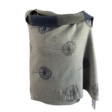 Load image into Gallery viewer, Ladies Cashmere Grey Dandelion reversable Blanket Scarf