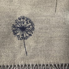Load image into Gallery viewer, Ladies Cashmere Grey Dandelion reversable Blanket Scarf