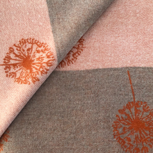 Load image into Gallery viewer, Ladies Cashmere Baby Pink Dandelion reversable Blanket Scarf