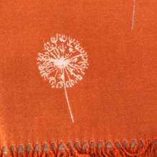 Load image into Gallery viewer, Ladies Cashmere Orange Dandelion reversable Blanket Scarf