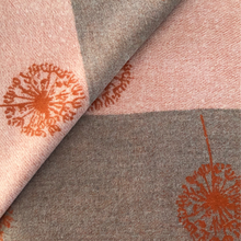 Load image into Gallery viewer, Ladies Cashmere Orange Dandelion reversable Blanket Scarf