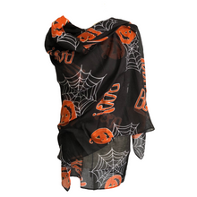 Load image into Gallery viewer, Halloween orange with pumpkins scarf/wrap
