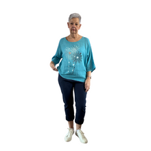 Load image into Gallery viewer, Sky blue Heart firework T shirt for women (A108)