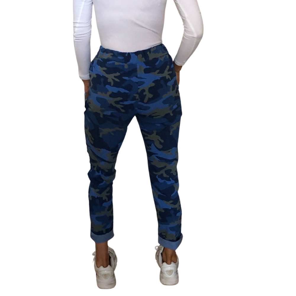 Ladies Italian Royal blue Military design Magic Pants- super