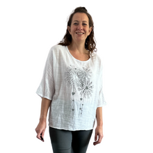 Load image into Gallery viewer, White with Heart firework T shirt for women. 100% cotton (A108)