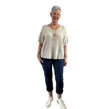 Load image into Gallery viewer, Beige Plain Crinkle cotton top for women. (A147)