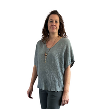 Load image into Gallery viewer, Dark grey Plain Crinkle cotton top for women. (A147)