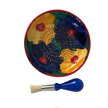 Load image into Gallery viewer, Multi Coloured Flower Garlic and Ginger Grater Plate set with brush and peeler. (18)