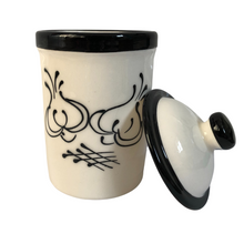 Load image into Gallery viewer, White Pot with Black Garlic Motif Garlic Keeper Pot (8)