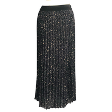 Load image into Gallery viewer, dark grey animal print long pleated skirt