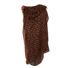 Load image into Gallery viewer, Brown with Pink Small Swallow Scarf/wrap