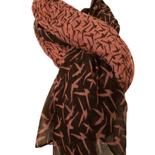 Load image into Gallery viewer, Brown with Pink Small Swallow Scarf/wrap