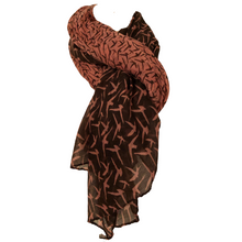 Load image into Gallery viewer, Brown with Pink Small Swallow Scarf/wrap