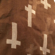 Load image into Gallery viewer, Brown with White Crosses Scarf/wrap