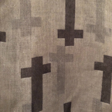 Load image into Gallery viewer, Grey with Black Crosses Scarf/wrap