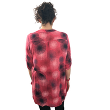 Load image into Gallery viewer, Fuchsia Pink dandelion puff design collarless Shirt 100% cotton. (A109)