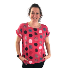 Load image into Gallery viewer, Strawberry with multi coloured Dots T shirt (A107) - Made in Italy