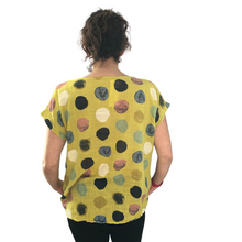 Load image into Gallery viewer, Yellow with multi coloured Dots T shirt (A107) - Made in Italy