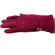 Load image into Gallery viewer, G1925 Plain fuchsia pink ladies Gloves with a splash of colour between the fingers