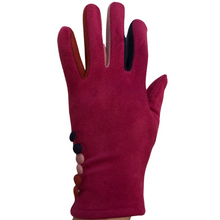 Load image into Gallery viewer, G1925 Plain fuchsia pink ladies Gloves with a splash of colour between the fingers