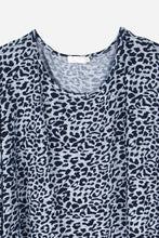 Load image into Gallery viewer, Grey/Navy Leopard Print Batwing Sleeve Jumper (A132)
