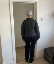 Load image into Gallery viewer, Rebecca Multi Coloured Button Cardigan - Dark Grey | One Size (UK 12-18)
