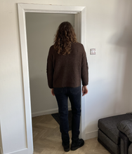 Load image into Gallery viewer, Sandra Embossed Flower Fluffy Jumper - Brown | One Size (UK 14-22)

