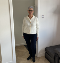 Load image into Gallery viewer, Product Title: Rebecca Multi Coloured Button Cardigan - Cream | One Size (UK 12-18)
