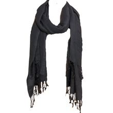 Load image into Gallery viewer, Plain Denim blue Pashmina Style Scarf
