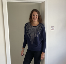 Load image into Gallery viewer, Laura Shining Rays Jumper - Navy | One Size (UK 12-16)
