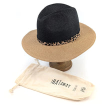 Load image into Gallery viewer, Two Tone Panama Foldable Hat (57cm) - Black/Natural
