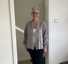 Load image into Gallery viewer, Melissa Lace Arm Cardigan - Grey | One Size (UK 14-22)
