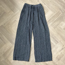 Load image into Gallery viewer, Mary Black Stripe Wide Leg Cotton Trousers | UK 10–14
