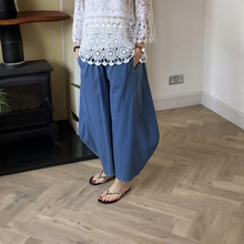 Load image into Gallery viewer, Susan Dark Denim Ballon Baggy Trousers | Elastic Waist UK 13–18
