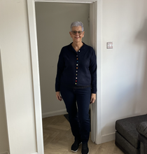 Load image into Gallery viewer, Rebecca Multi Coloured Button Cardigan - Navy | One Size (UK 12-18)
