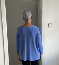 Load image into Gallery viewer, Amy Big Round Neck Jumper - Blue | One Size (UK 14-20)

