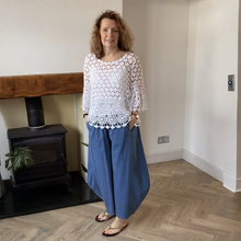 Load image into Gallery viewer, Susan Dark Denim Ballon Baggy Trousers | Elastic Waist UK 13–18
