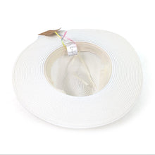 Load image into Gallery viewer, White Panama Foldable Hat (Navy Band) (57cm)
