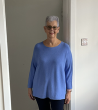 Load image into Gallery viewer, Amy Big Round Neck Jumper - Blue | One Size (UK 14-20)
