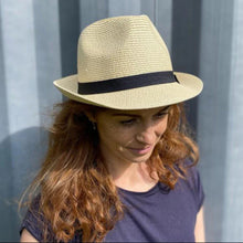 Load image into Gallery viewer, Trilby Style Sun Hat with a Blue Band (57cm)
